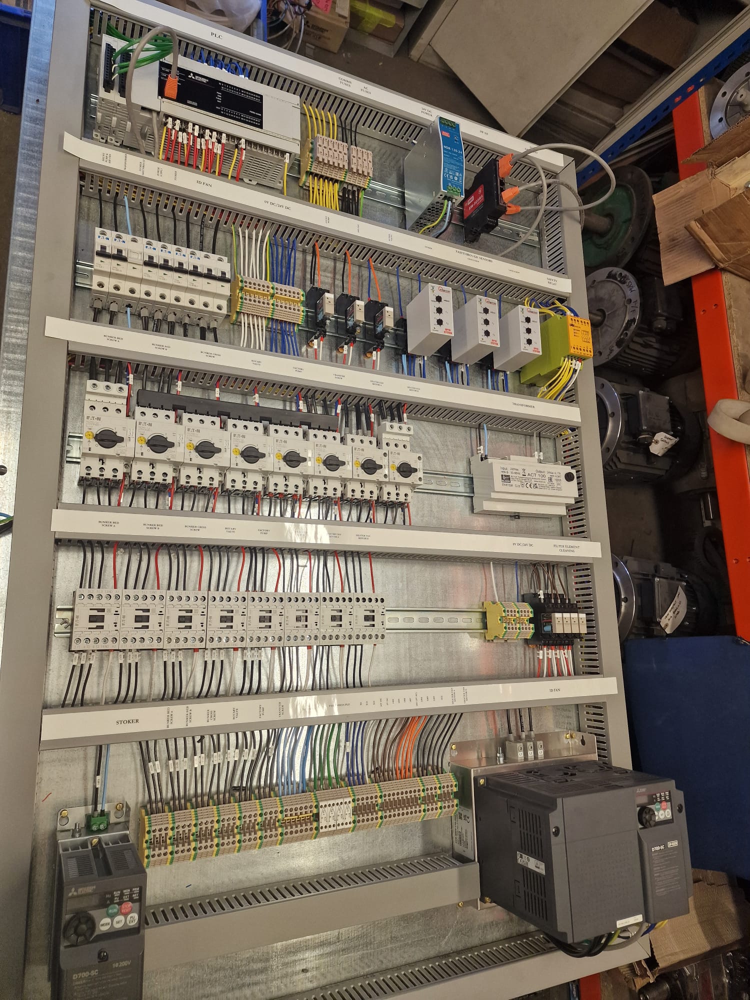 Control panel before testing
